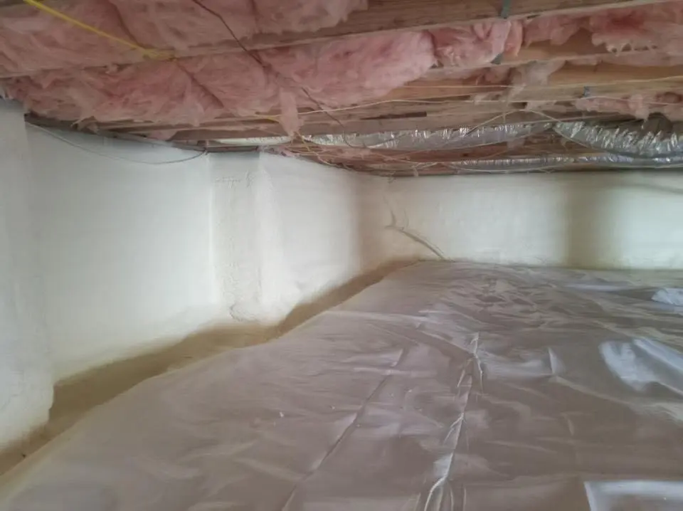 Crawl space encapsulation with closed-cell spray foam for Attic Insulation in Chino